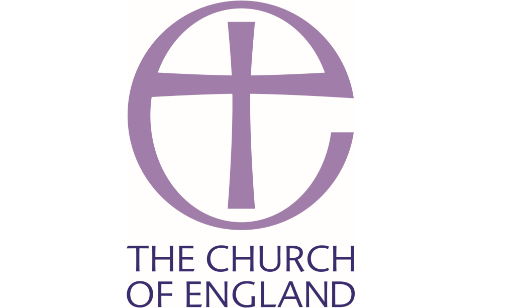 A purple cross in a circle, with the title The Church of England at the bottom.